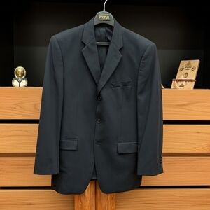 Calvin Klein Wool 3 Button Single Breasted Men's Black Blazer Size 40R